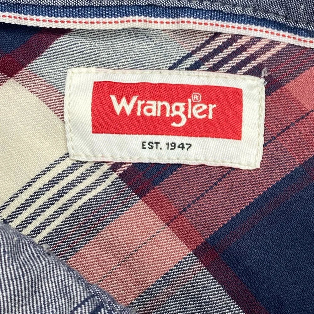 Wrangler Men’s Cotton Blend Plaid Button Down Long Sleeve Shirt Sz 2X - Picture 6 of 7